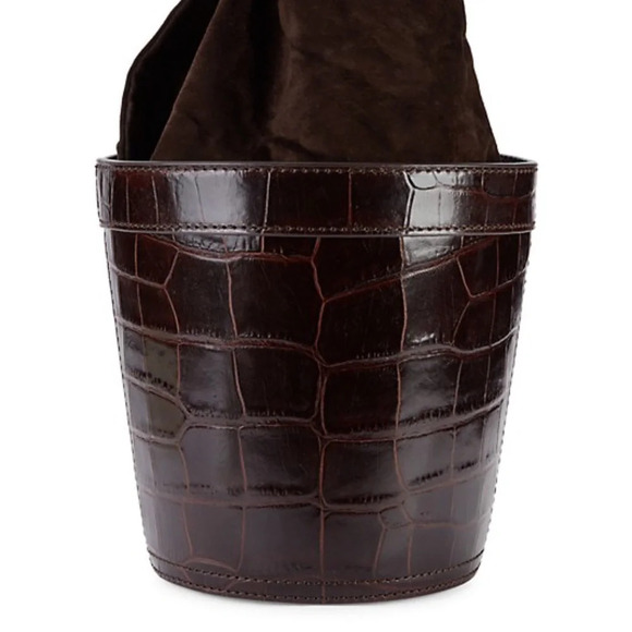 STAUD Britt Croc-Embossed Leather Bucket Bag - Picture 8 of 13